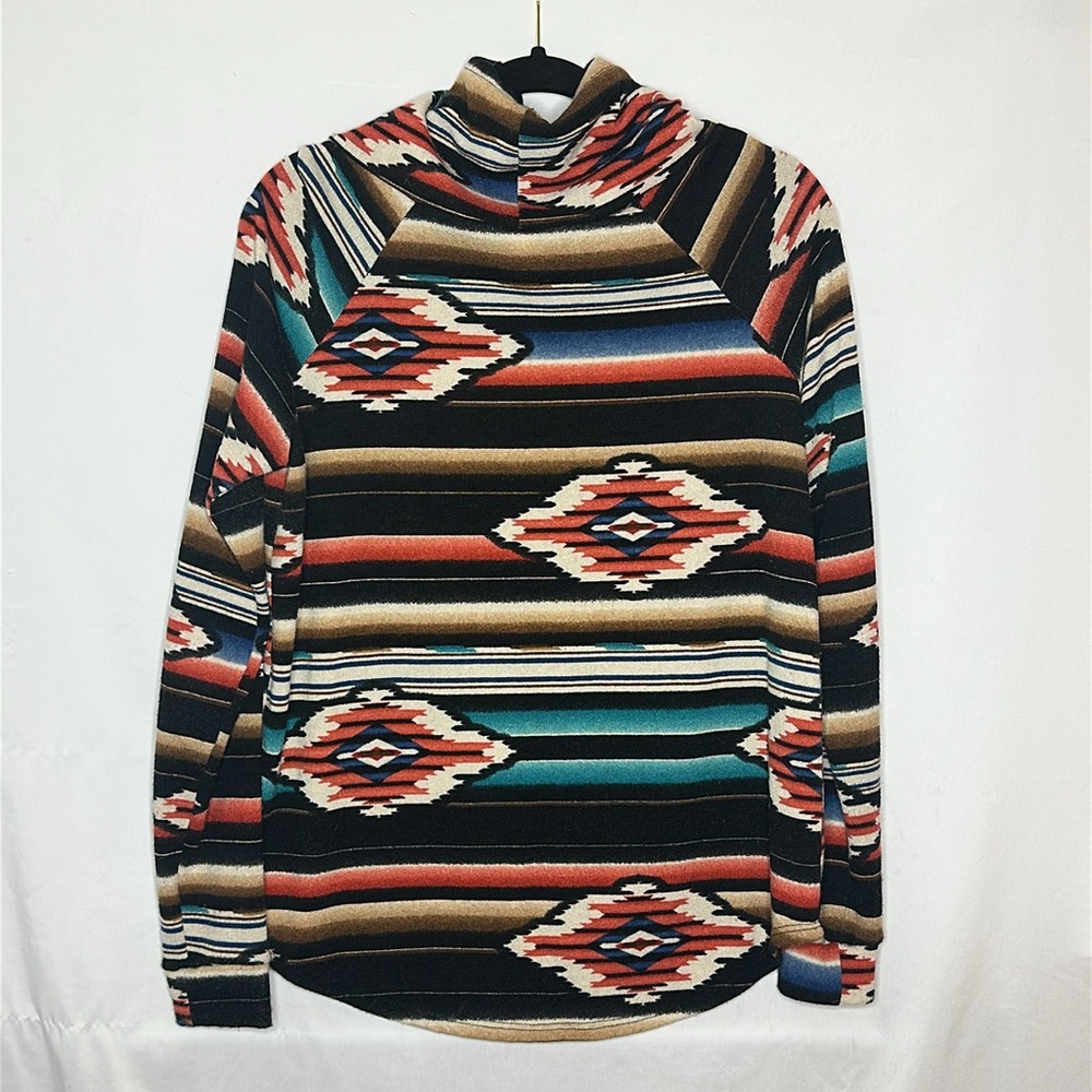 Multicolor Southwestern Patterned Hoodie - Picture 4 of 5